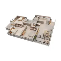 SSSSiddhashila EEVVA Punawale 3 BHK Floor Plan Image